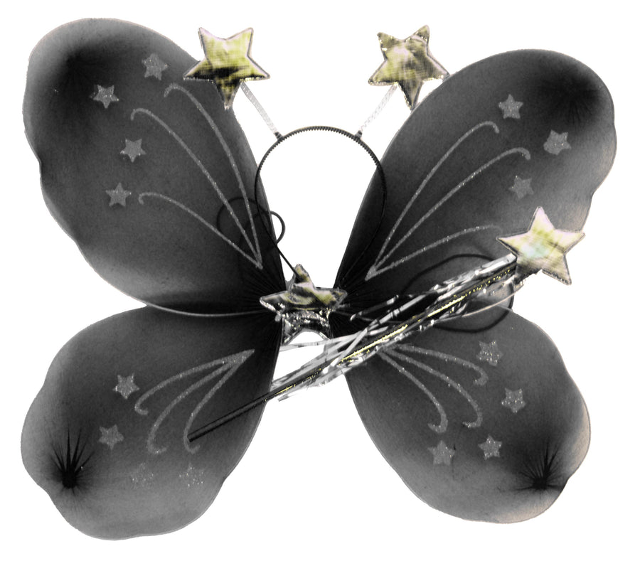 Butterfly Costume Kit (3 Piece Set) Black