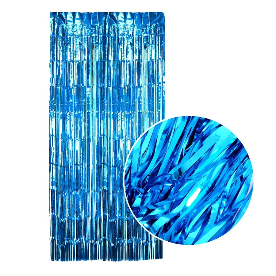 Middle Blue Metallic Curtain