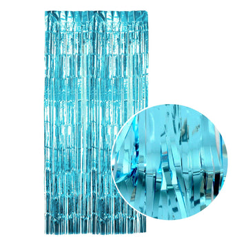 Light Blue Metallic Curtain