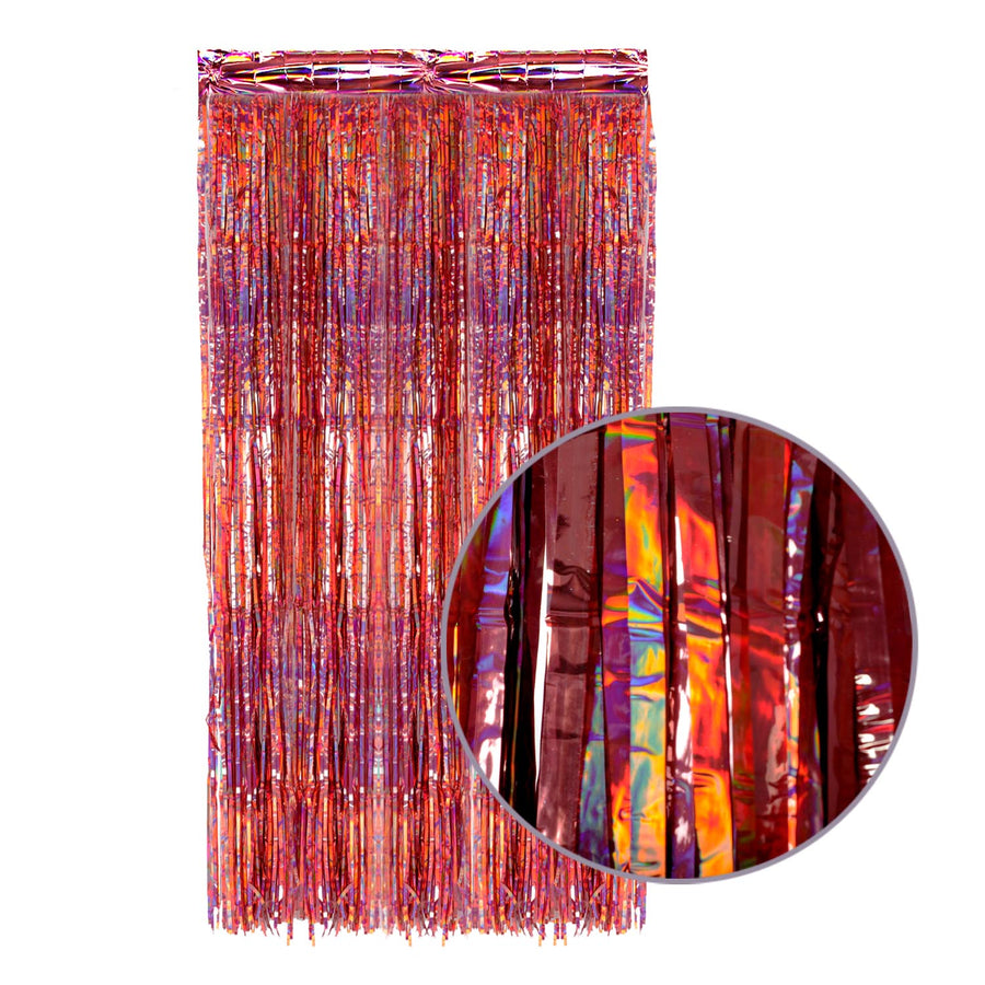 Rose Gold Iridescent Tinsel Curtain