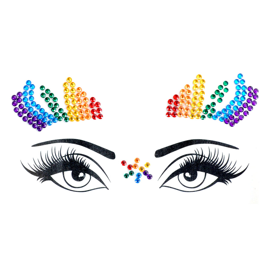 Face Diamonte Stickers (Rainbow)