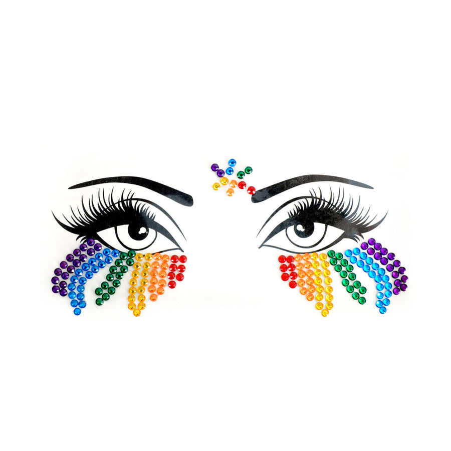 Face Diamonte Stickers (Rainbow)