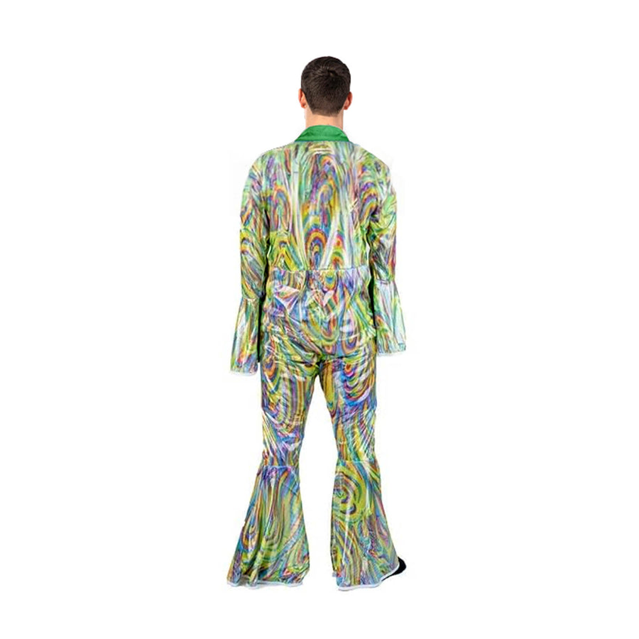 Adult 70s Disco Man Jumpsuit (Green)