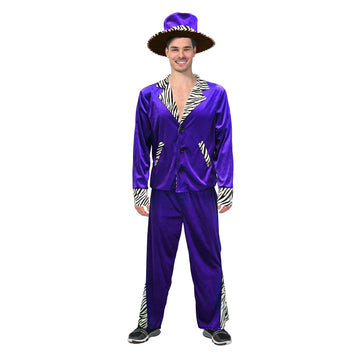 Adult 70s Velvet Purple Pimp Suit Costume