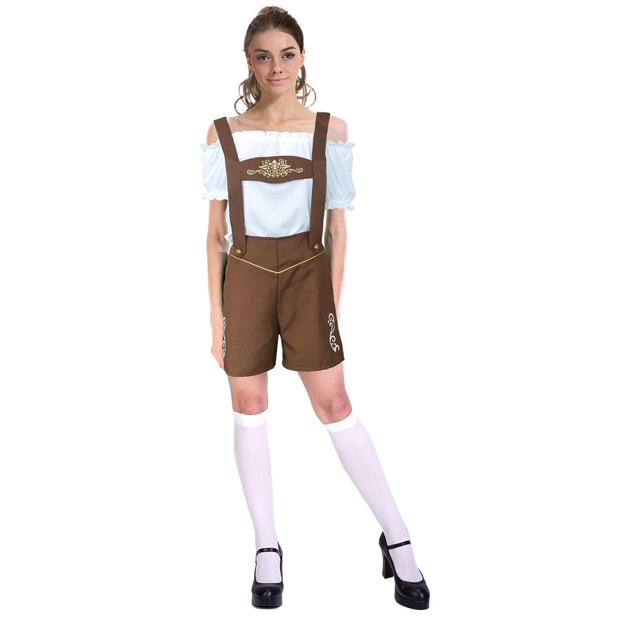 Adult Brown Beer Girl Shorts Costume