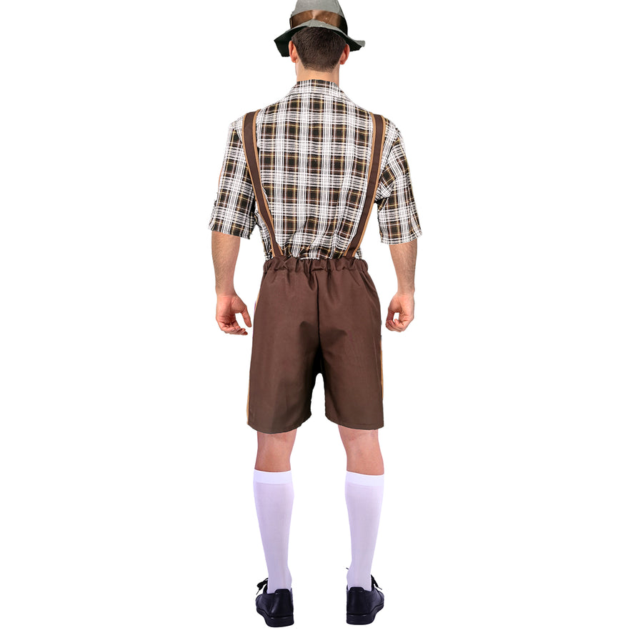 Adult Beer Man Costume (Brown Checkered)