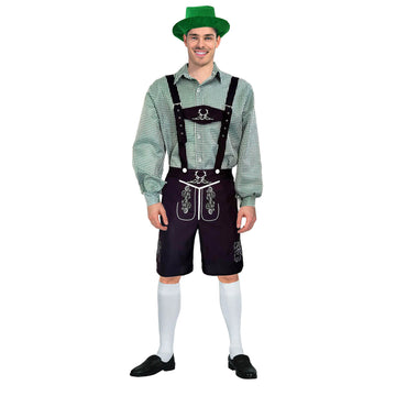 Adult Beer Man Costume (Green Checkered)