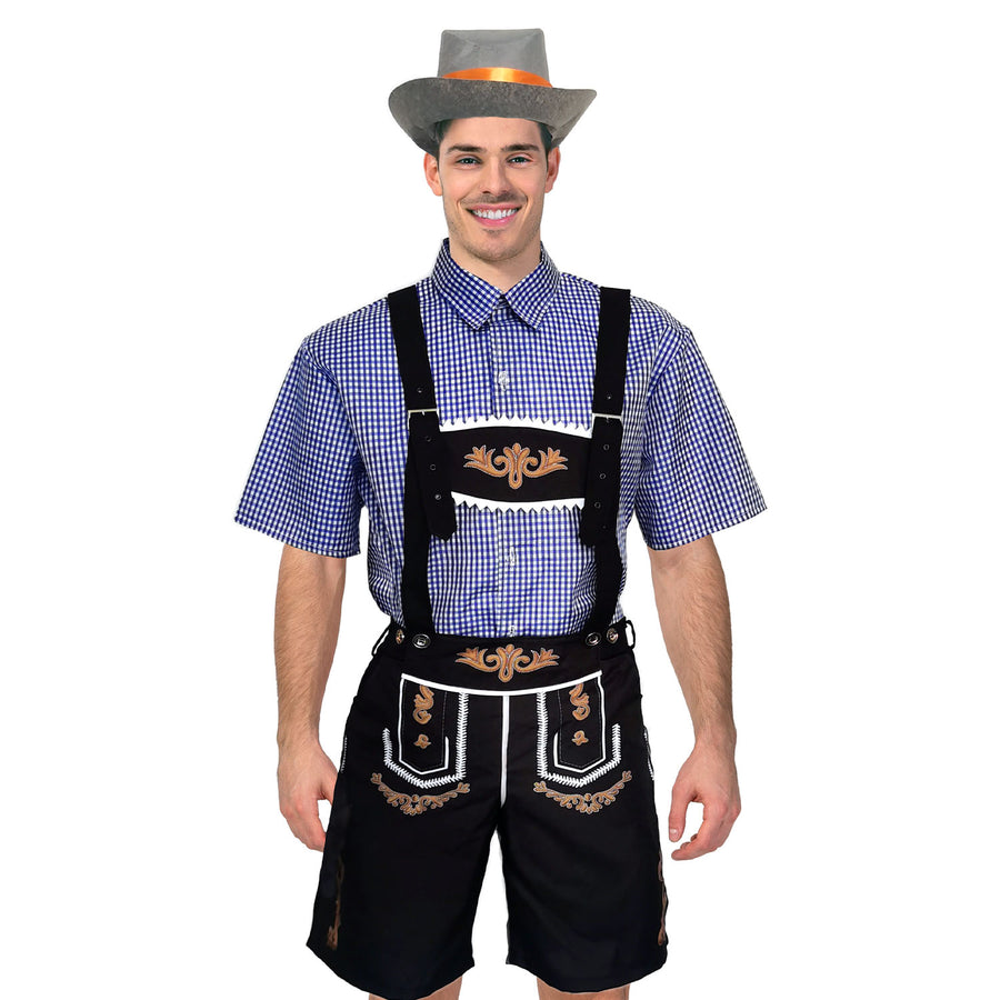 Adult Beer Man Costume (Blue Checkered)