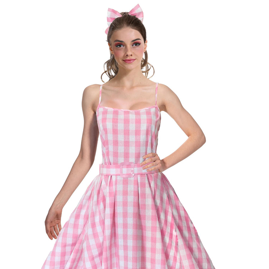 Adult Pink Gingham Doll Costume