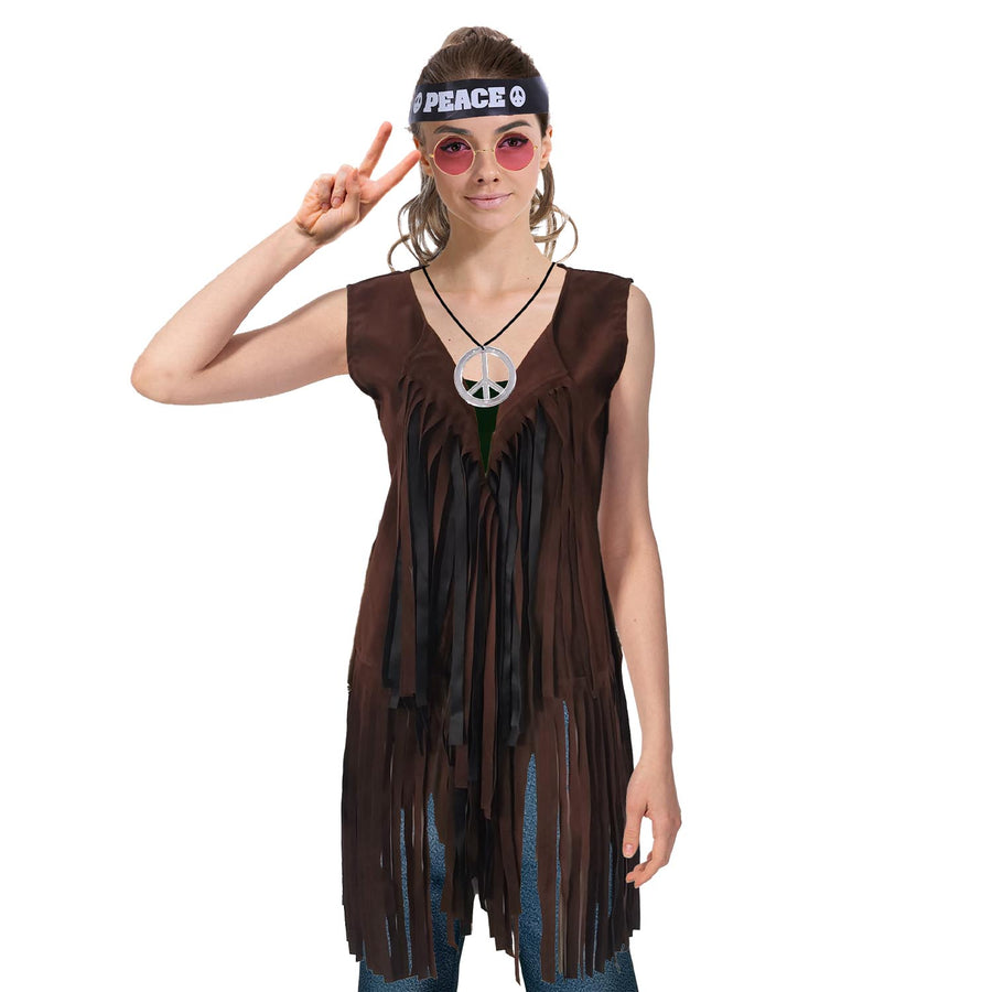 Adult Brown Hippie Vest Costume