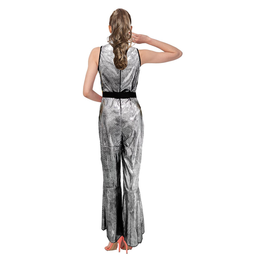 Adult Silver Disco Ladies Jumpsuit