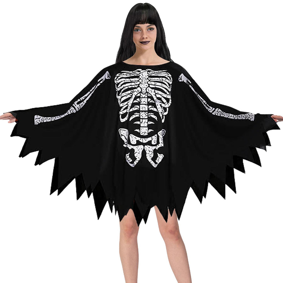 Adult Skeleton Poncho Cape