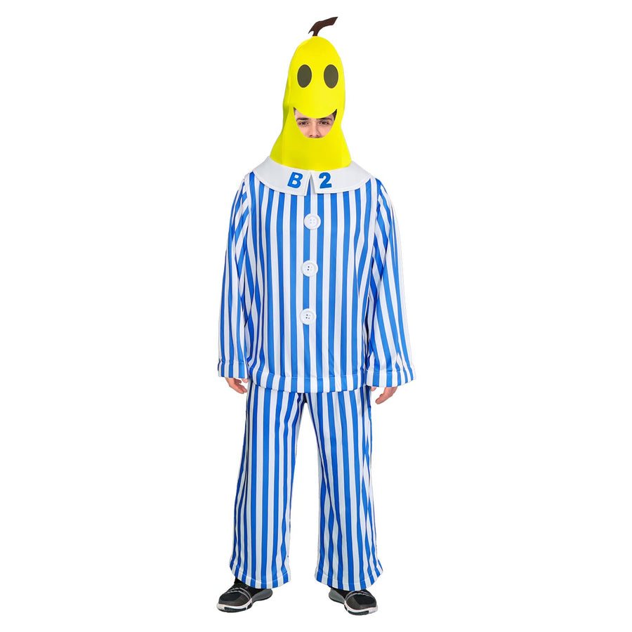 Adult Banana in Stripe Pjs Costume