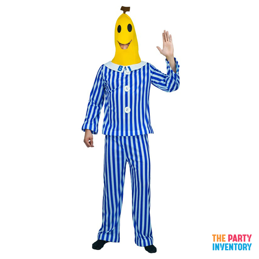 Adult Sleepy Banana with Stripe Pyjamas Costume