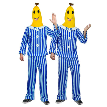 Adult Sleepy Banana with Stripe Pyjamas Costume