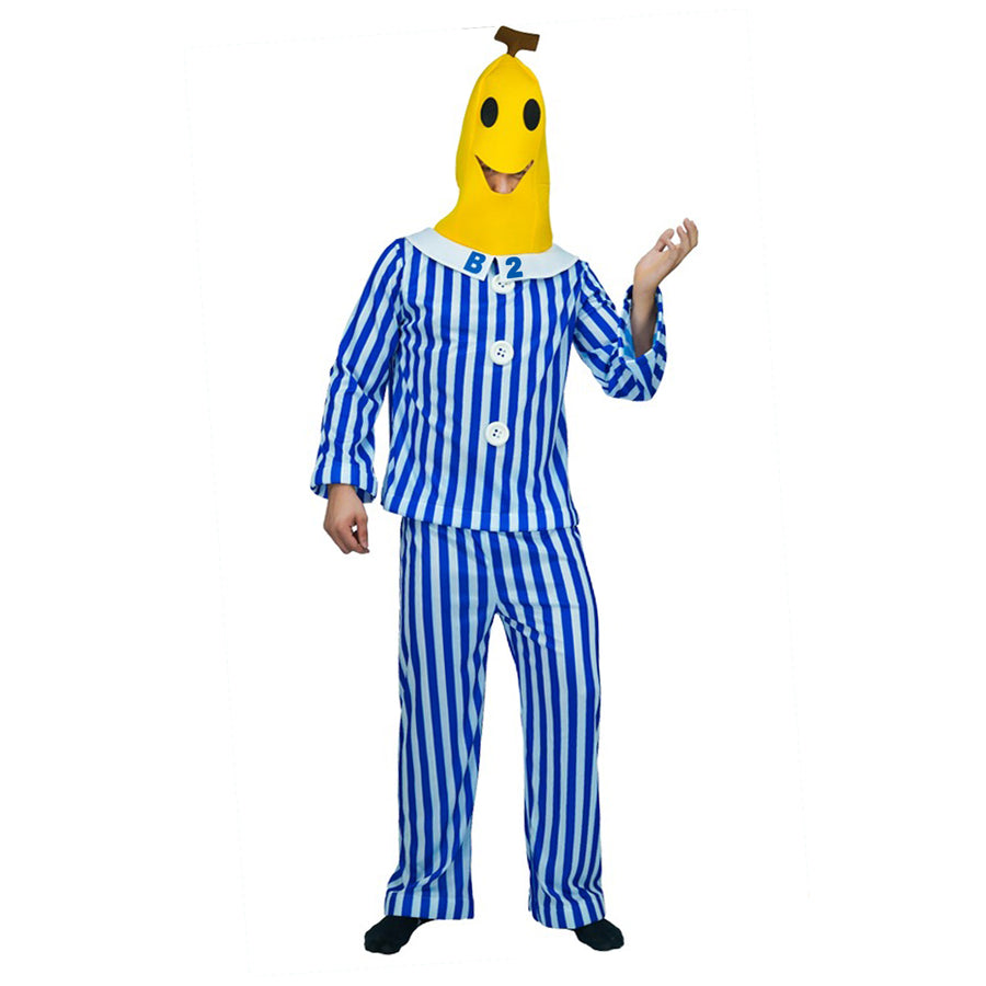 Adult Sleepy Banana with Stripe Pyjamas Costume