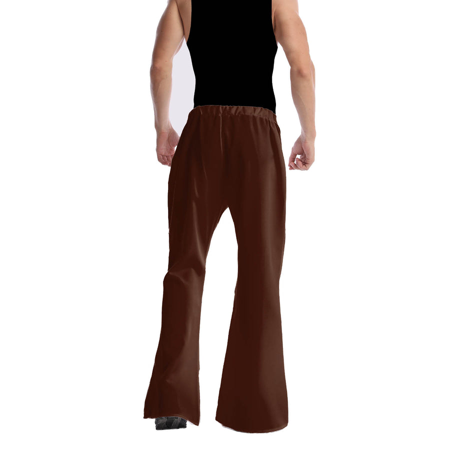 Adult 70s Disco Flare Pants (Brown)