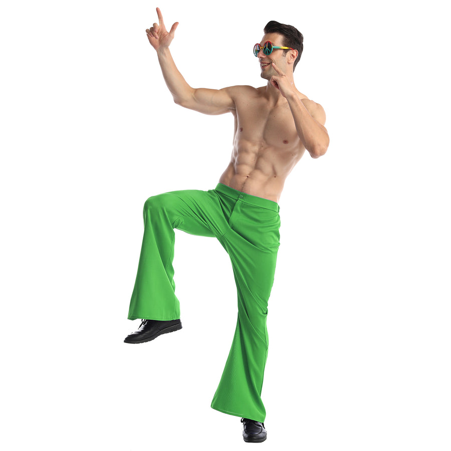 Adult 70s Disco Flare Pants (Green)