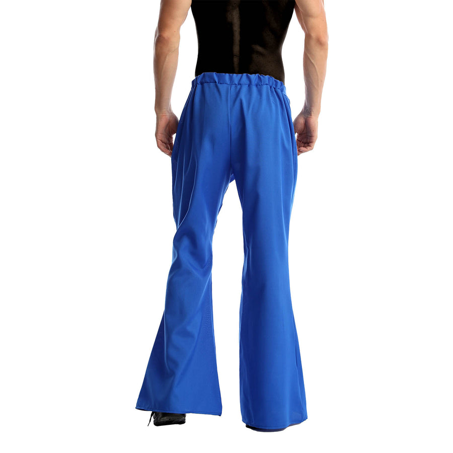 Adult 70s Disco Flare Pants (Blue)