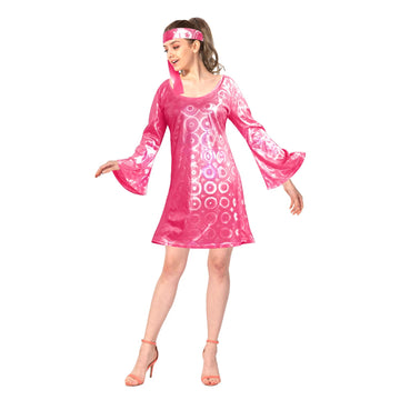 Adult 70s Disco Girl Costume (Pink)