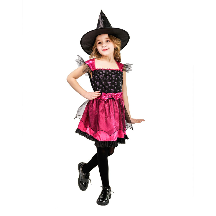 Children Pink Black Fairy Witch Costume