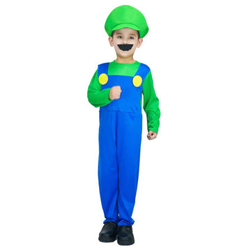 Children's Green Luigi Plumber Costume