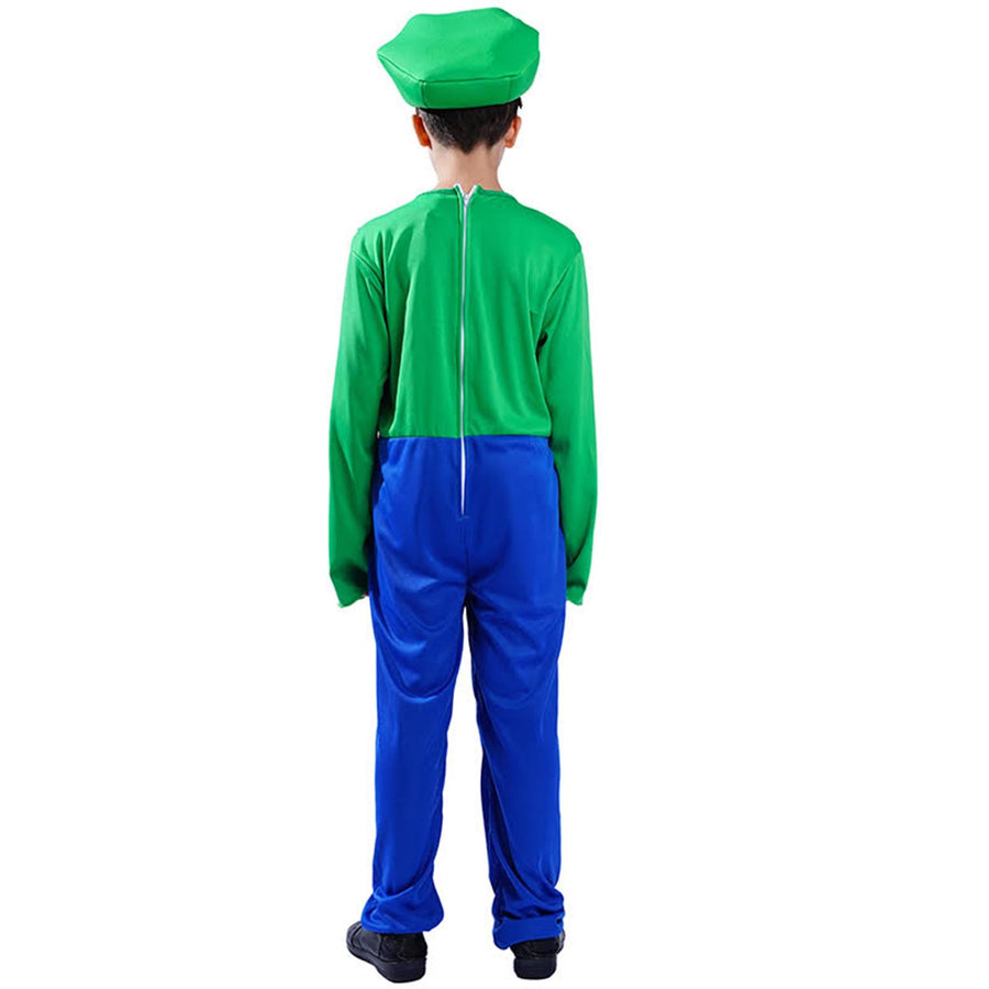 Children's Green Luigi Plumber Costume