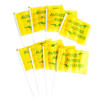 Yellow Aussie Hand Flag 14x21cm(8pcs)