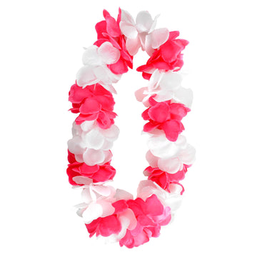 Hawaiian Lei (White & Hot Pink)