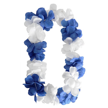 Hawaiian Lei (White & Royal Blue)