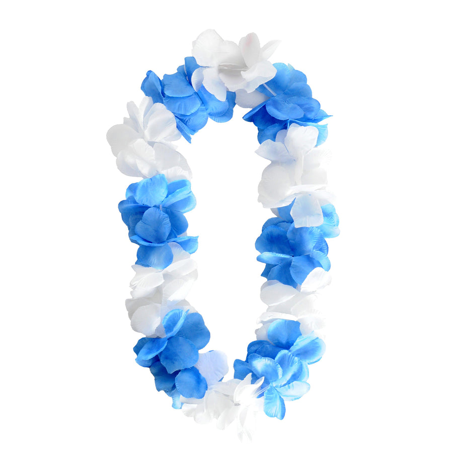 Hawaiian Lei (White & Light Blue)