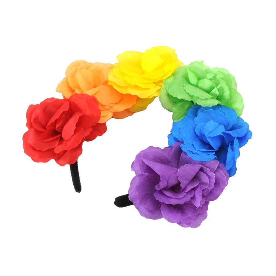 Deluxe Rainbow Rose Headband