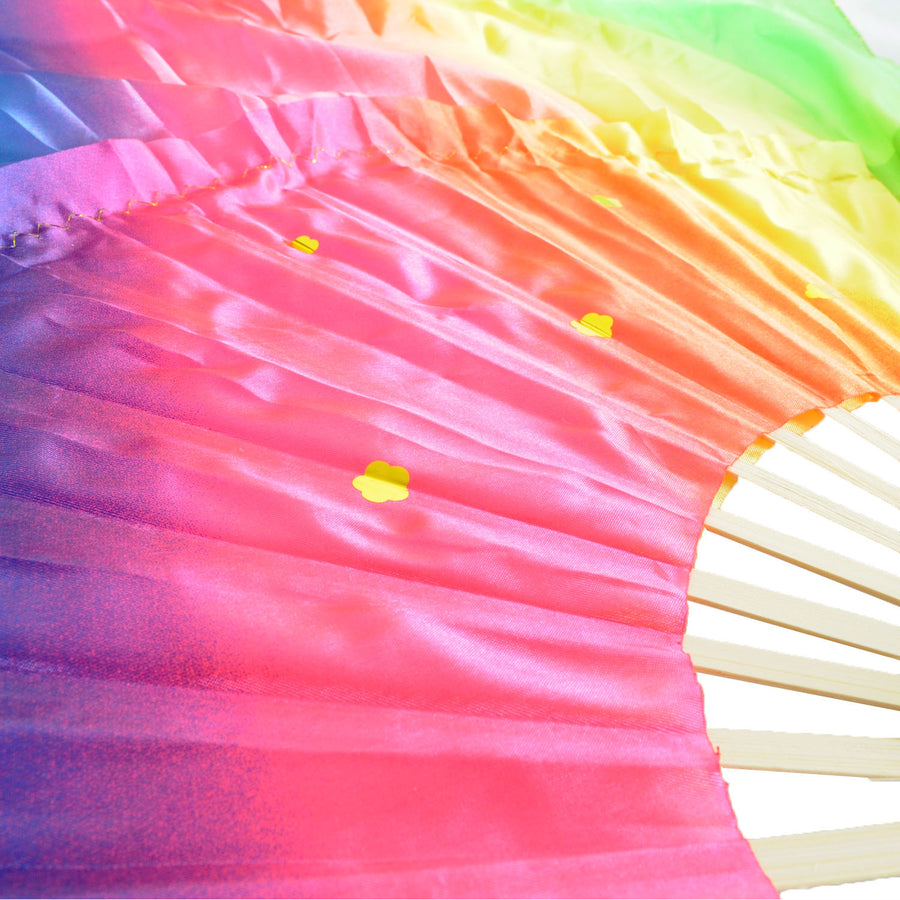 Giant Rainbow Dancing Fan with Long Veil