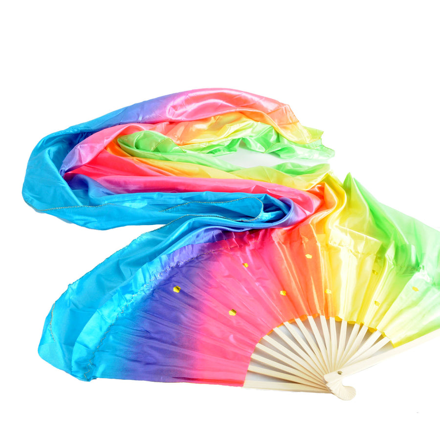 Giant Rainbow Dancing Fan with Long Veil