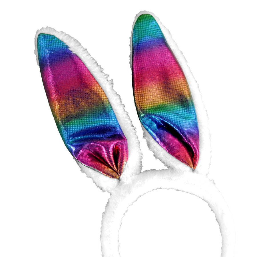 Rainbow Metallic Bunny Headband