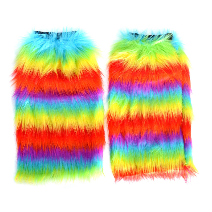 Fluffy Rainbow Leg Warmers