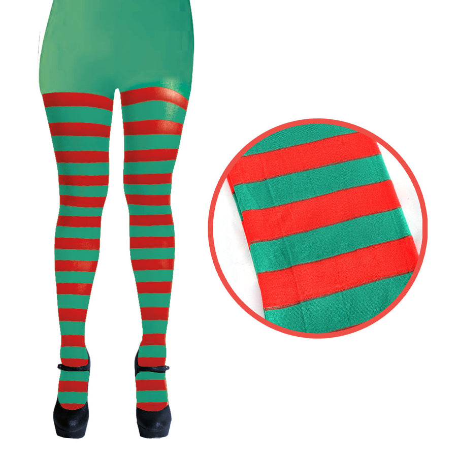 Red and Green Stripe Pantyhose