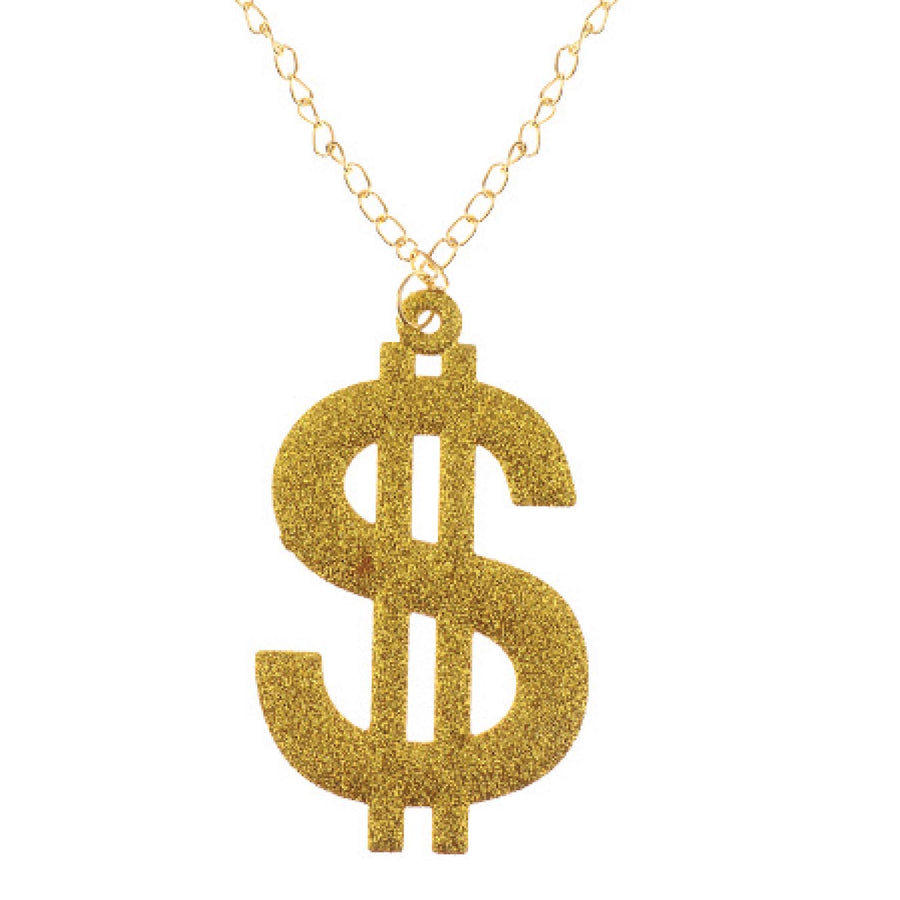 Glitter Dollar Sign $ Necklace