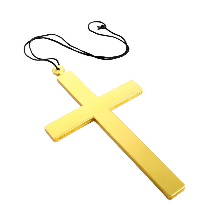 Large Monk Gold Cross Necklace