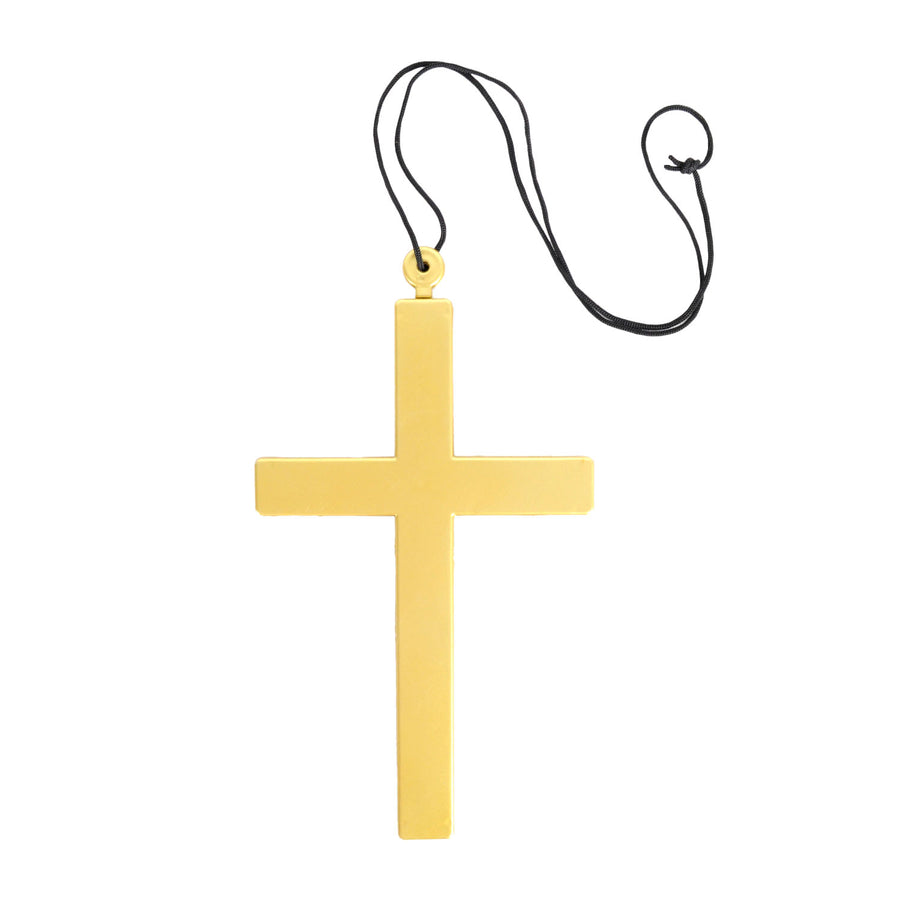 Large Monk Gold Cross Necklace