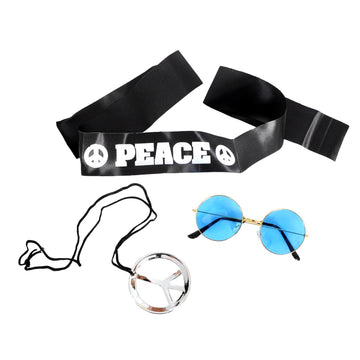 60s Peace Hippie Accessory Kit (Blue)