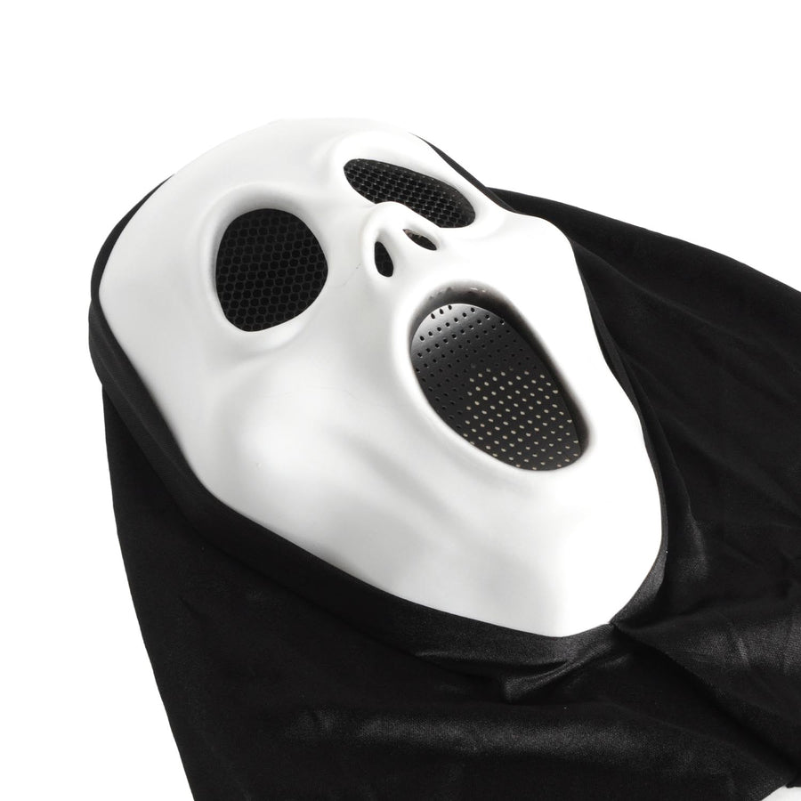 Screaming Face Mask with Hood (White)