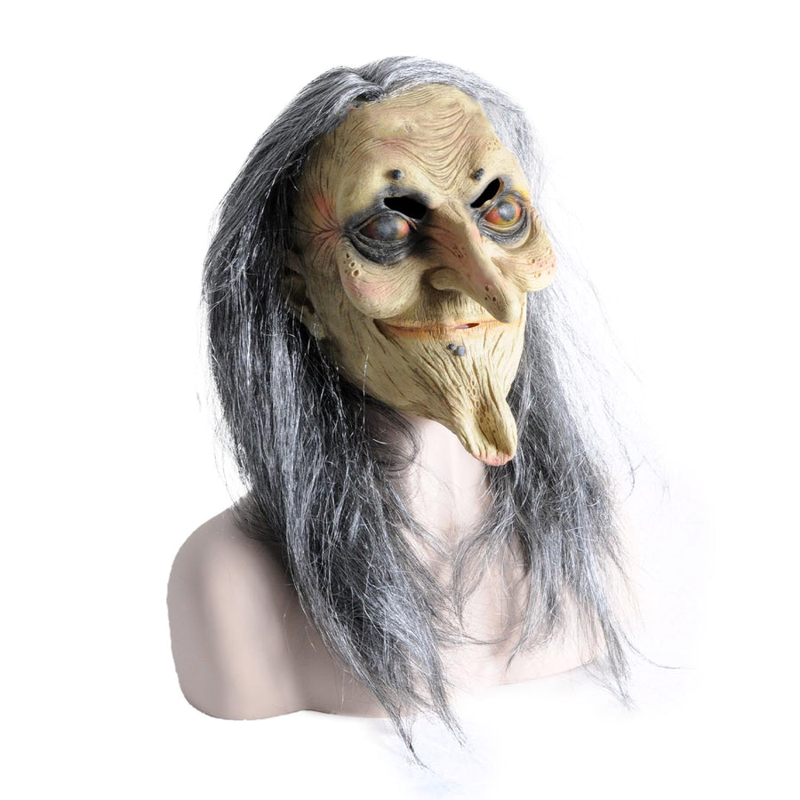 Old Witch with Wig Latex Mask