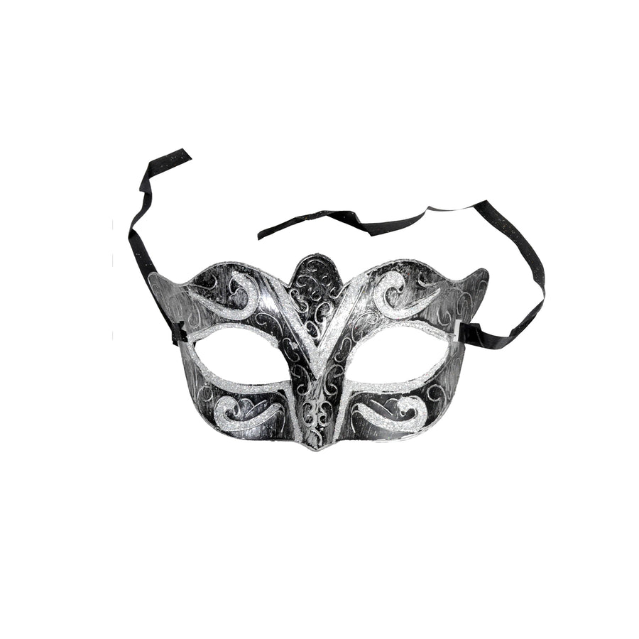 Fancy Glitter Party Mask (Silver)