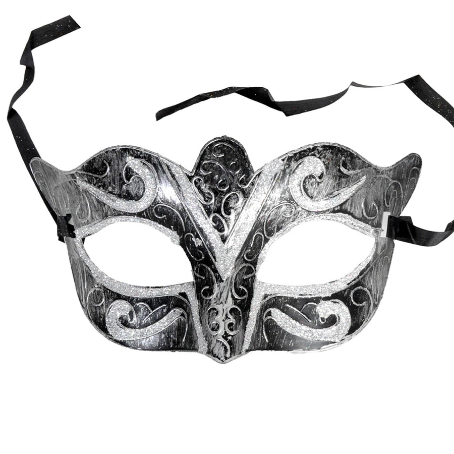 Fancy Glitter Party Mask (Silver)