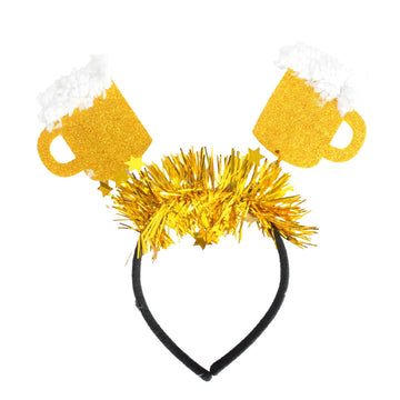 Gold Beer Glitter Headband