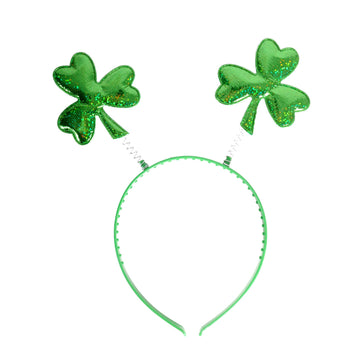 St Patricks Day Glitter Clover Headband