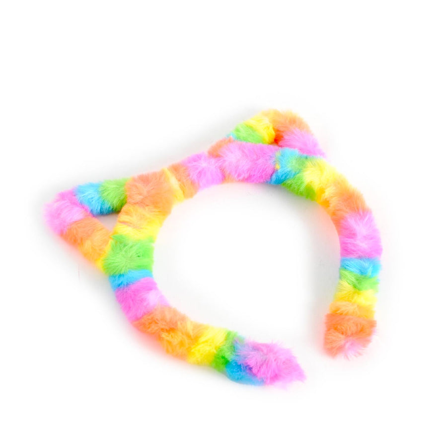 Fluffy Rainbow Cat Headband