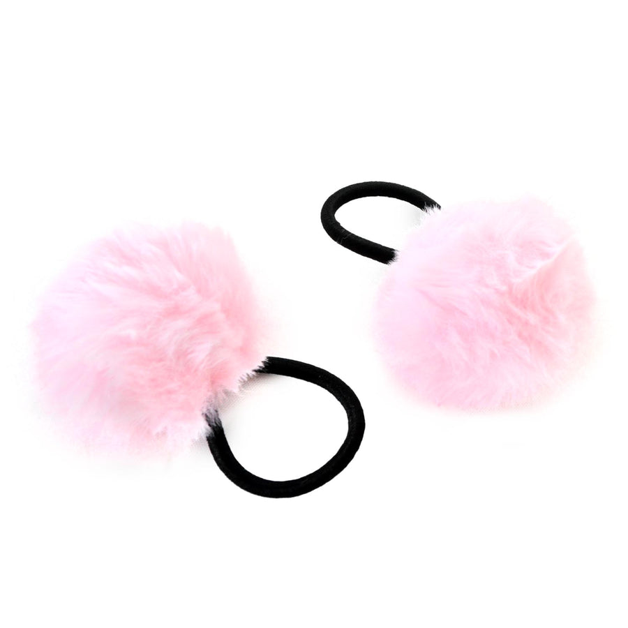 Pink Pom Pom Hair Tie (2pk)