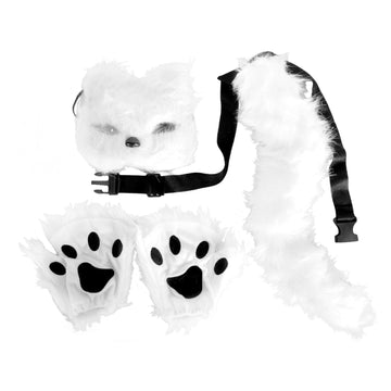 Fluffy White Cat Costume Kit (3 Piece Set)